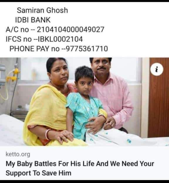 SahaliPal's tweet photo. @SonuSood @SoodFoundation @SonuSood
Dear sir, please response ...

We need Your help to save an innocent life . Please kindly help him 🙏🙏🙏

Bankura, West Bengal 
#Help_the_Child
#savechild 
#Donation https://t.co/1ymeVEdZYc https://t.co/8XKscYK9YD