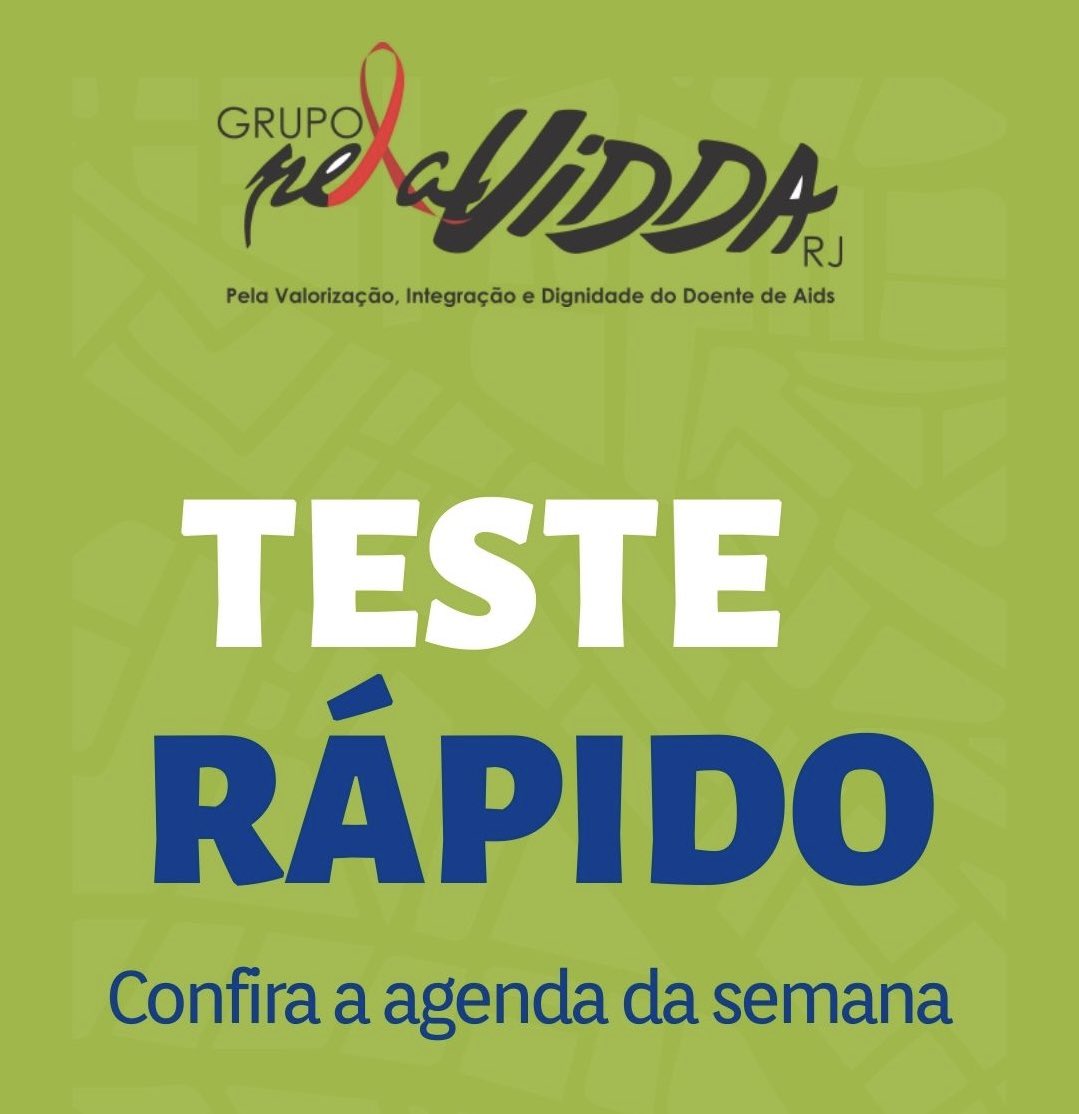 pelaviddarj's tweet photo. Fica de olho onde as nossas equipes vão estar ao longo da semana. 

Você também pode procurar o Grupo Pela VIDDA na Av Rio Branco, 135. Sala 709. Centro do Rio. https://t.co/Cwk5jYPbvC