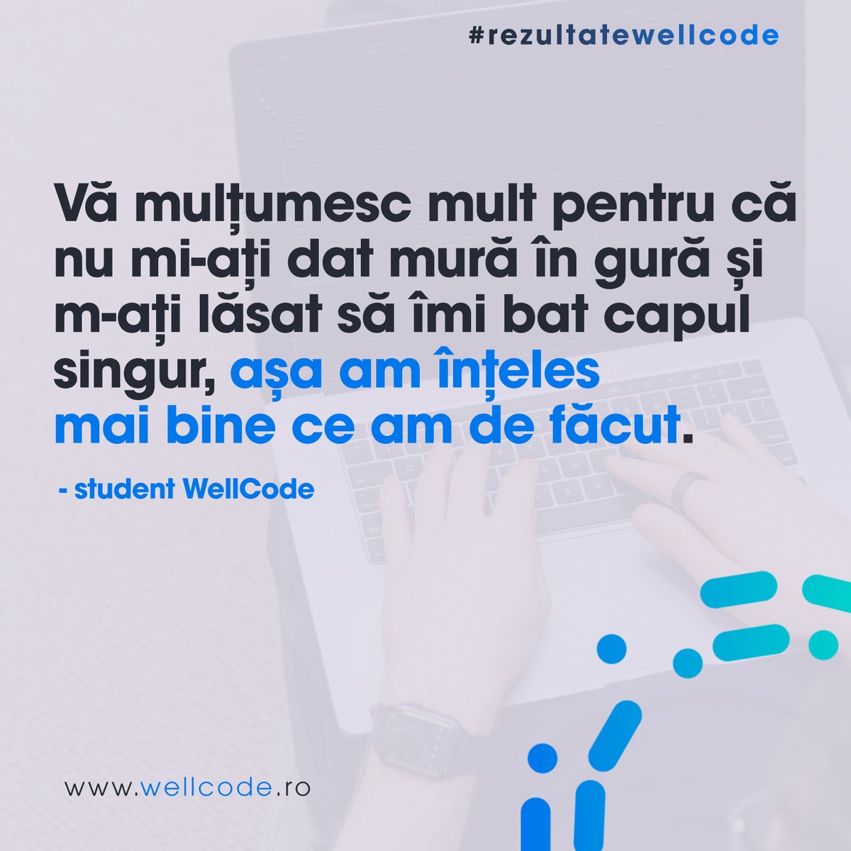 wellcode_ro's tweet photo. Dacă ești pregătit să te lași îndrumat și vrei să faci schimbarea de carieră, înscrie-te la o ședință gratuită de consultanță. Vei afla mai multe detalii despre cum poți deveni și tu un programator bine plătit. Rezervă-ți locul acum ➡️ https://t.co/YaNPugF6r5 https://t.co/GRFt5uh8bw