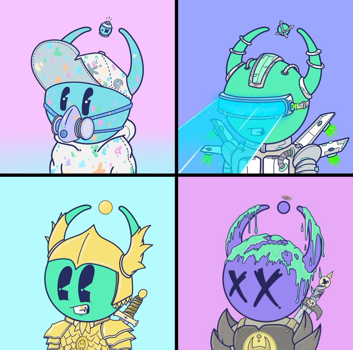 🛸  QUIRKLING ALPHA 🚨 

As promised this is my thread on why I am so BULLISH on the upcoming claim/WL called “Quirklings”… below are 4 sneak peaks put out by <a href="/SyntribosStable/">Syn</a> &amp; the team &amp; I want them all 😂

Many sub collections cause the OG to stagnate/drop… here’s my take ⬇️