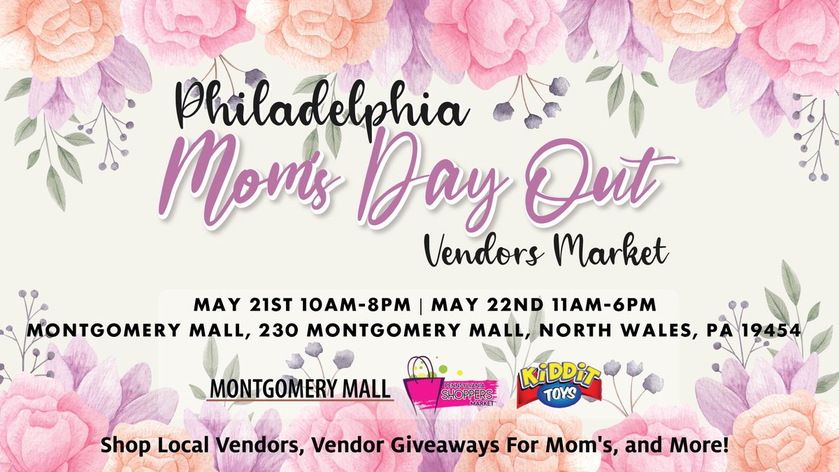 Who's ready to shop til' you drop? 🙋‍♀️ Don't forget about our Mom's Day Out Vendors Market this weekend 🛍
Lower Level of the Montgomery Mall
Saturday, May 21, 10am-8pm
Sunday, May 22, 11am-6pm
#momsdayout #montgomerymall #shopmontgomerymall #northwales #pennsylvania