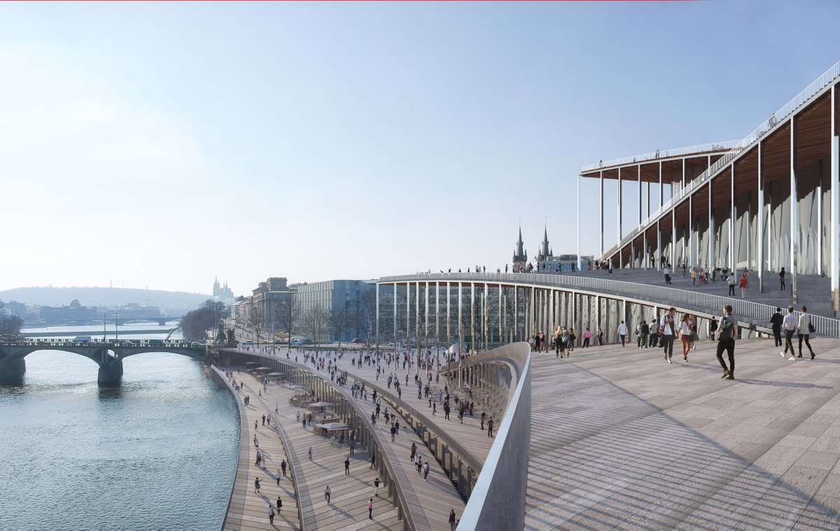 BIG_Architects's tweet photo. BIG wins global competition for the first national concert hall in Prague, Czech Republic in over 100 years: The Vltava Philharmonic Hall which will become the home of the world-class philharmonic for 1800+ audiences https://t.co/jqebWXyFmE