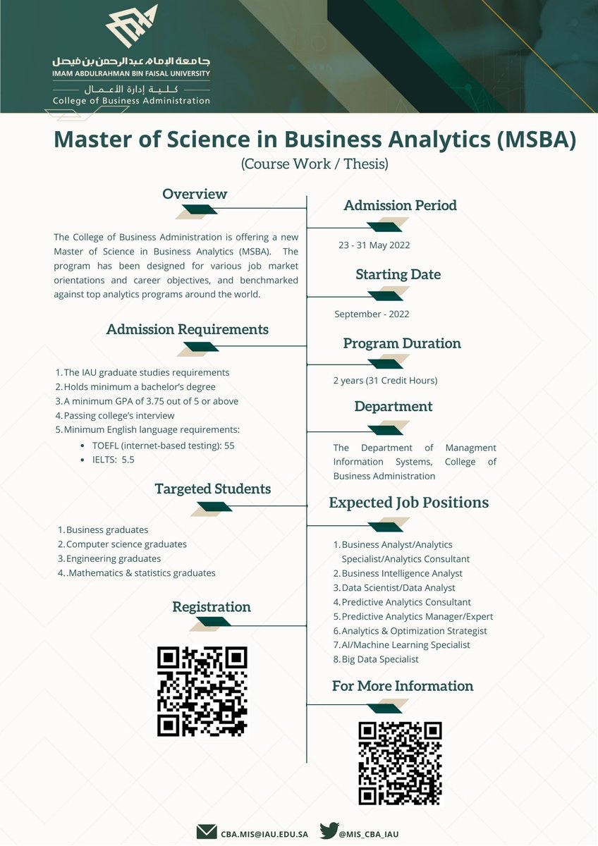 MIS_CBA_IAU's tweet photo. The wait is over &amp; the big announcement is here⏳!
We are officially opening the admission in 6 DAYS ..
Prepare your applications and do not miss this opportunity from the 23rd of May until the 31st of May✨✅ https://t.co/xex435qmhy
