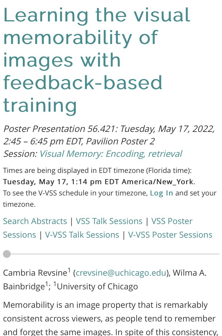 How well can people learn what they will remember and forget? I’ll be presenting my findings with <a href="/WilmaBainbridge/">Wilma Bainbridge</a> at my #VSS2022 poster 56.421 in the Pavilion from 2:45-6:45 today, stop by if you’re interested!