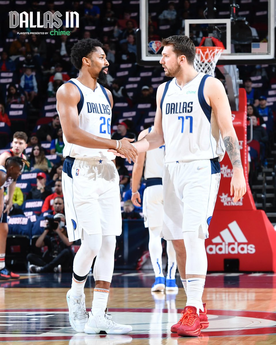 dallasmavs's tweet photo. Fun fact: These two are the first players to score 30+ in a Game 7 since Kobe and Shaq in 2002 🪄🥤 

#dALLasIN https://t.co/QQ9WjeegCk