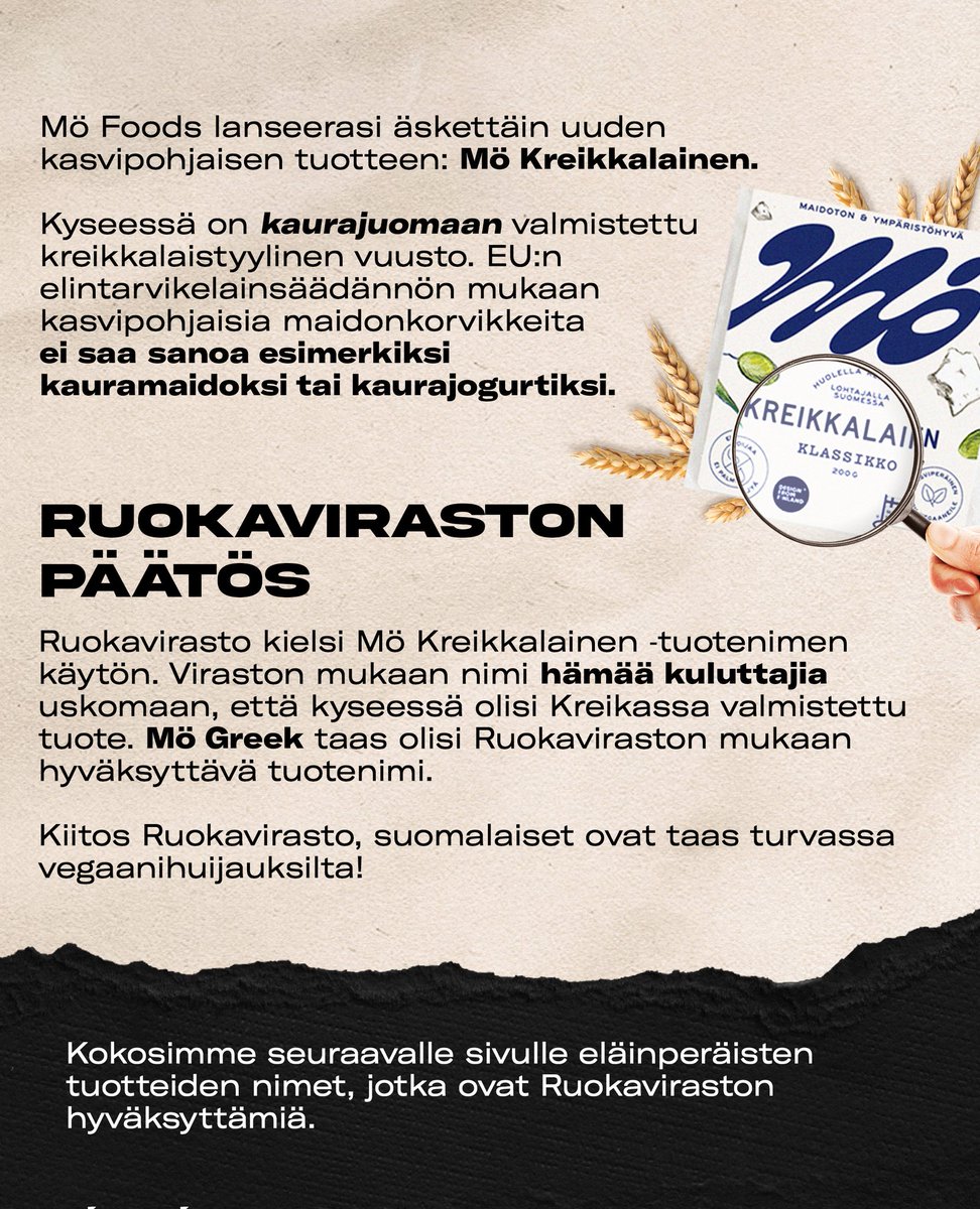 viralvegans's tweet photo. Vegaanisia tuotteita demonisoidaan ja väitetään harhaanjohtaviksi. Tuotteet joiden kohdeyleisönä ei ole vegaanit puolestaan eivät joudu samanlaiseen syyniin läheskään yhtä usein. Kiitos @Ruokavirasto että käyt tärkeää taistoa!
#vegaani #vuusto https://t.co/Vmzc1BO24r