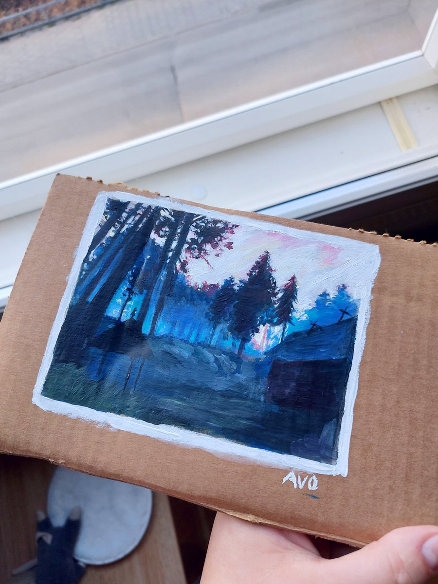 busted out acrylics, ~2,5h. ignore the rat #landscape