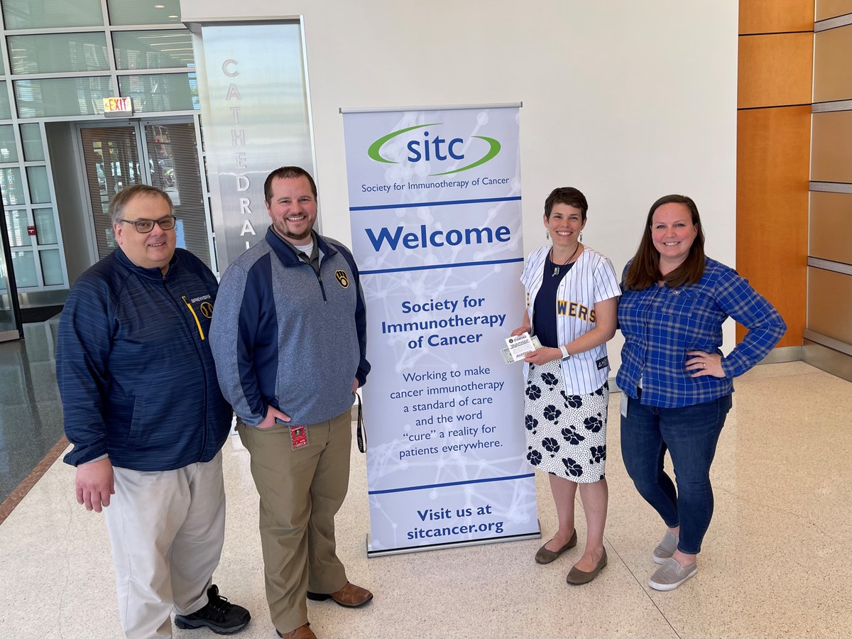 laueej's tweet photo. As part of the @brewers #KindnessInMKE initiative happening today, several members of the Ticket Office staff teamed together and we made a donation to @sitcancer today to support their mission of making a cure for cancer a reality! https://t.co/Fexo8RWfOj