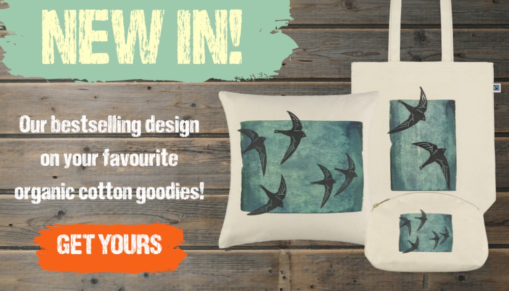 The new #Swift range has landed at #Giftwild! My bestselling swift print is now available on organic cotton products. 10% of every sale goes to a conservation charity. #ecogift #ecoconscious 
giftwild.co.uk/collections/sw…
