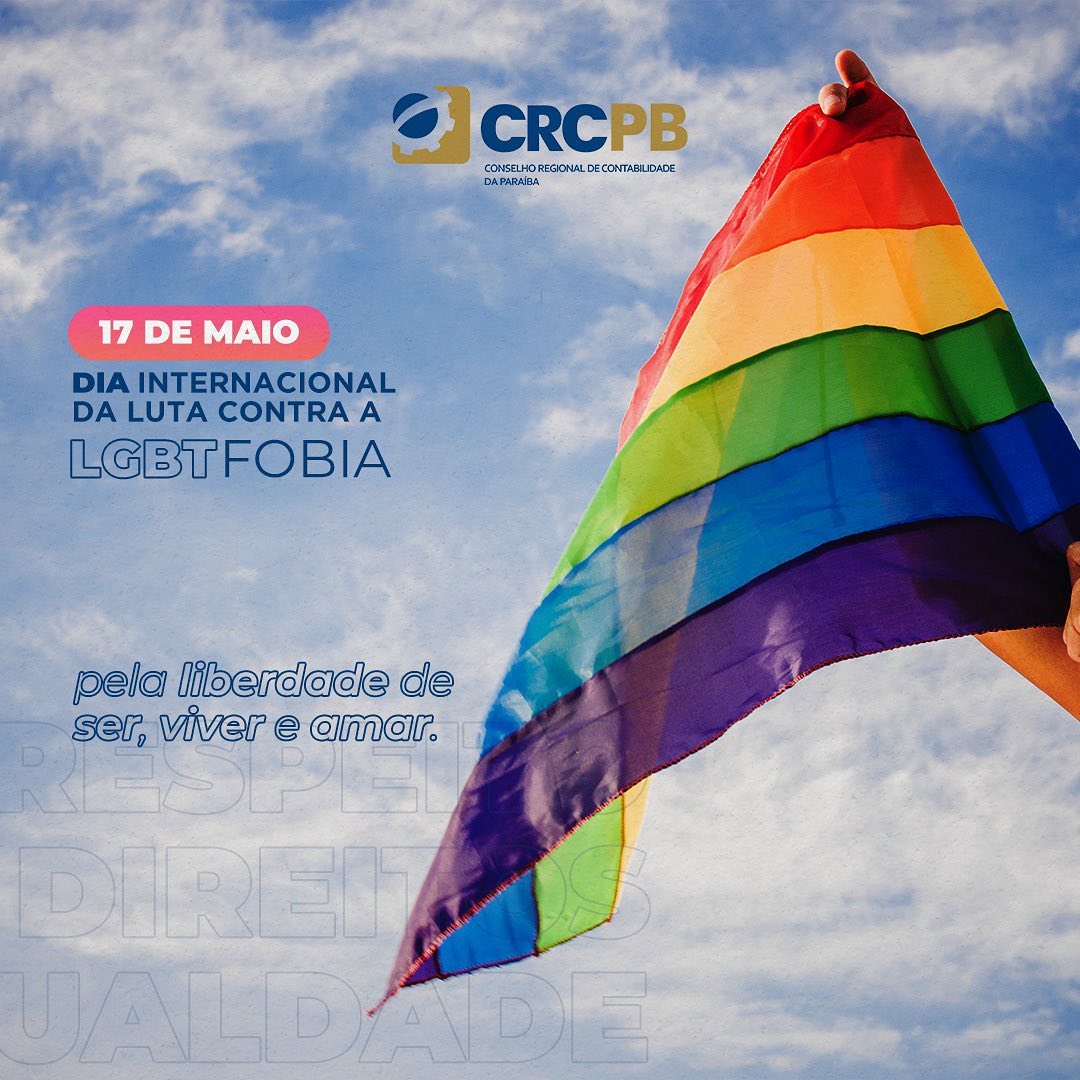 crcparaiba's tweet photo. Pela liberdade de ser, viver e amar.
#DiaInternacionalContraLGBTFobia
#crcpb #SomosContábeis #Contabilidade https://t.co/RZTVxENssE
