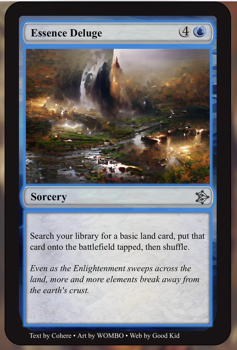 algoritmic's tweet photo. AI generated Magic The Gathering cards https://t.co/7WB9LNte7B https://t.co/ixBA9egSTm