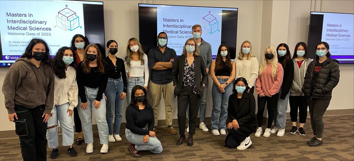 SchulichMedDent's tweet photo. Welcome to #SchulichMedDent's newest MSc in Interdisciplinary Medical Sciences graduate students. The program's second cohort is starting classes in person this week! #WesternU #Classof2023 @drsoup09 https://t.co/wnEAzKWOwB