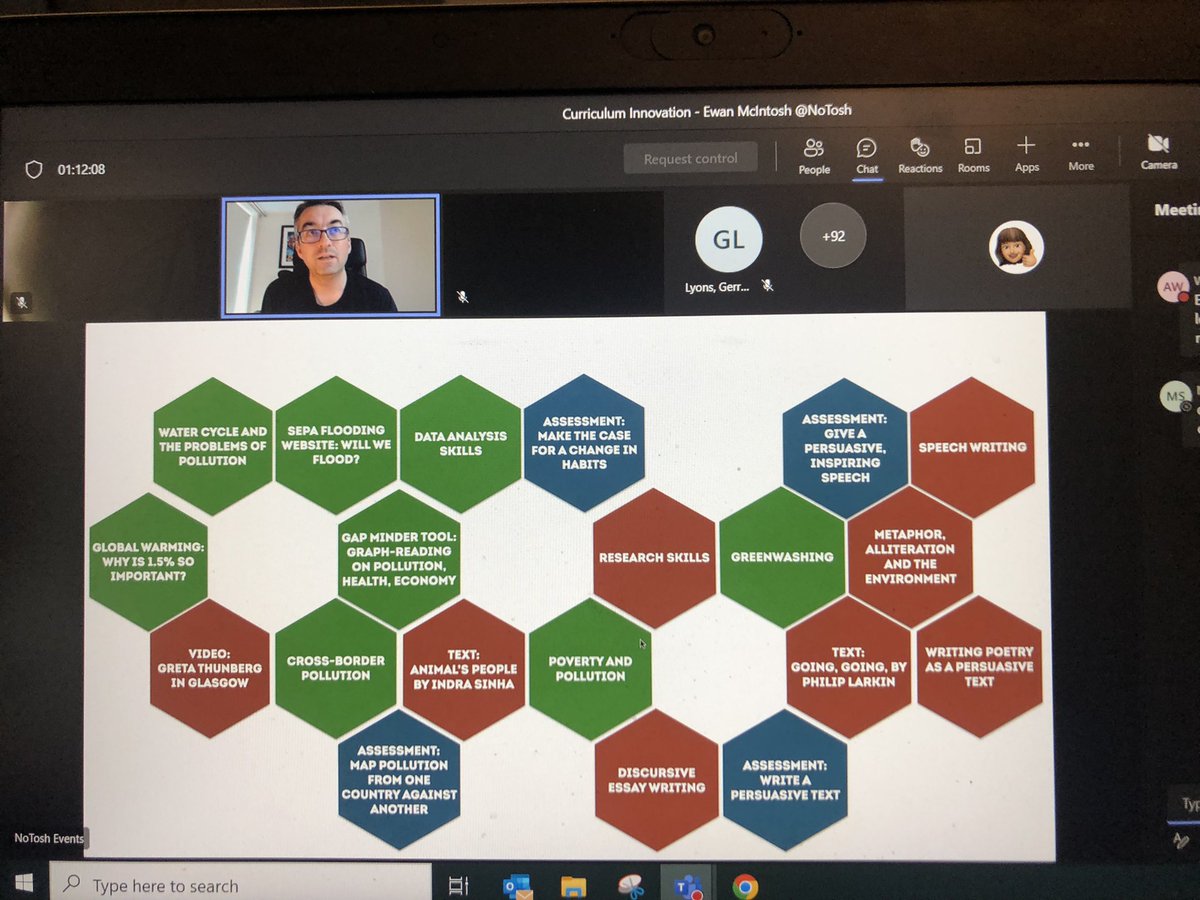 Jane_Arthur_'s tweet photo. Thinking differently about #curriculumdesign #curriculummaking tonight with @ewanmcintosh @NoTosh with Glasgow’s Senior Leaders #leadership #makingspace #hexagonal #linchpinconcept #makingconcreteconnections #potentialgapofopportunity #pointoffocus ⭐️ @EdISGlasgow @GL1718 🤔🤔🤔 https://t.co/MOAX1prMxQ