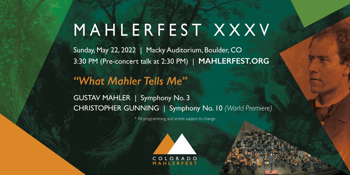 The Boulder Children's Chorale and the women of Boulder Concert Chorale are looking forward to joining the MahlerFest Orchestra for "Mahler Symphony #3" this Sunday, May 22 @ 3:30 PM.
mahlerfest.org/mf35-mahler-3/