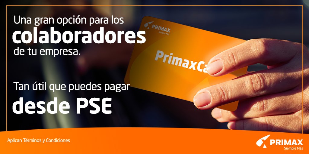 PrimaxColombia's tweet photo. Dale un incentivo distinto a tus trabajadores con la tarjeta #PrimaxCard😉.
Conoce todos los beneficios aquí: https://t.co/CGYrmrfk4L https://t.co/52E0sjSYBd