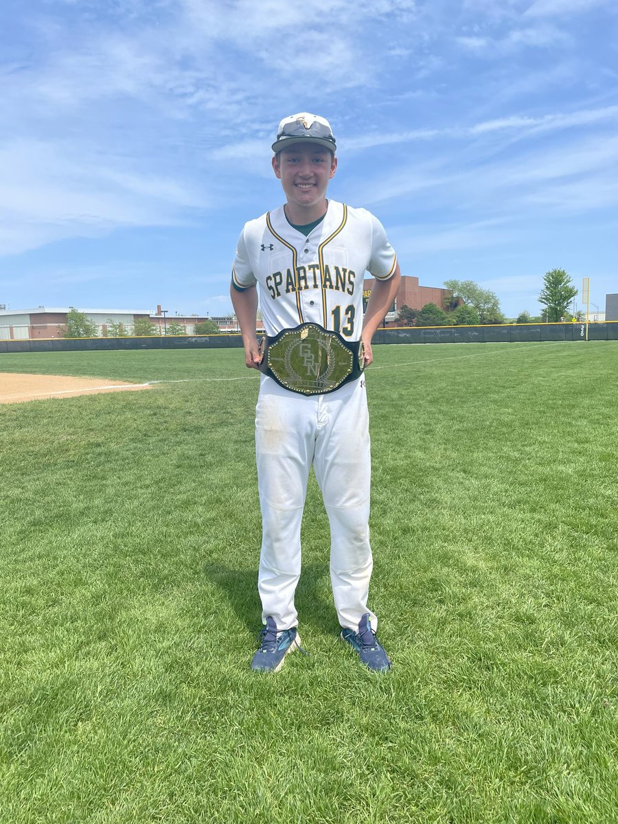 GBN_Baseball's tweet photo. From Saturday…

Spartans improve to 19-9 (8-6) following a victory over Niles North.

Congrats to N.J. Gott on earning #TheBelt…W / 6 IP / 0 R / 4 H / 8 K…3-4 / 2B / 4 RBI

Dylan Bass…2-3 / 3B

Chase Petersen…1-1 / 2B / 3 RBI

Blake Telpner…1-1 / 2B

#OwnTheMoment https://t.co/lCz0LQEQt3