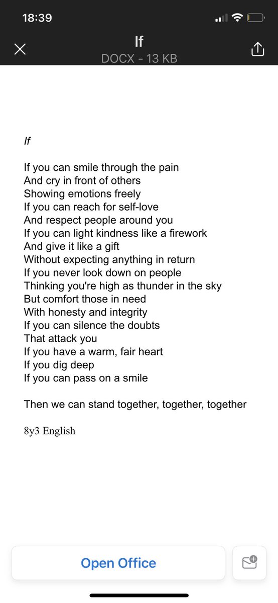Year 8 decided that Kipling does not speak for them. Every one of them had a hand in this. They don’t find English easy and I’m proud of them. My favourite moment was ‘Miss! What about ending it a bit like that earth is the earth is the earth poem we did?’ ❤️ <a href="/Team_English1/">Team English</a>
