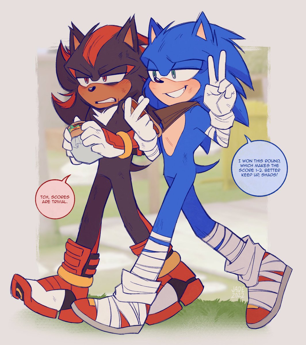 post-fight visits to meh burger 💥

#SonicTheHedgehog #sonadow 