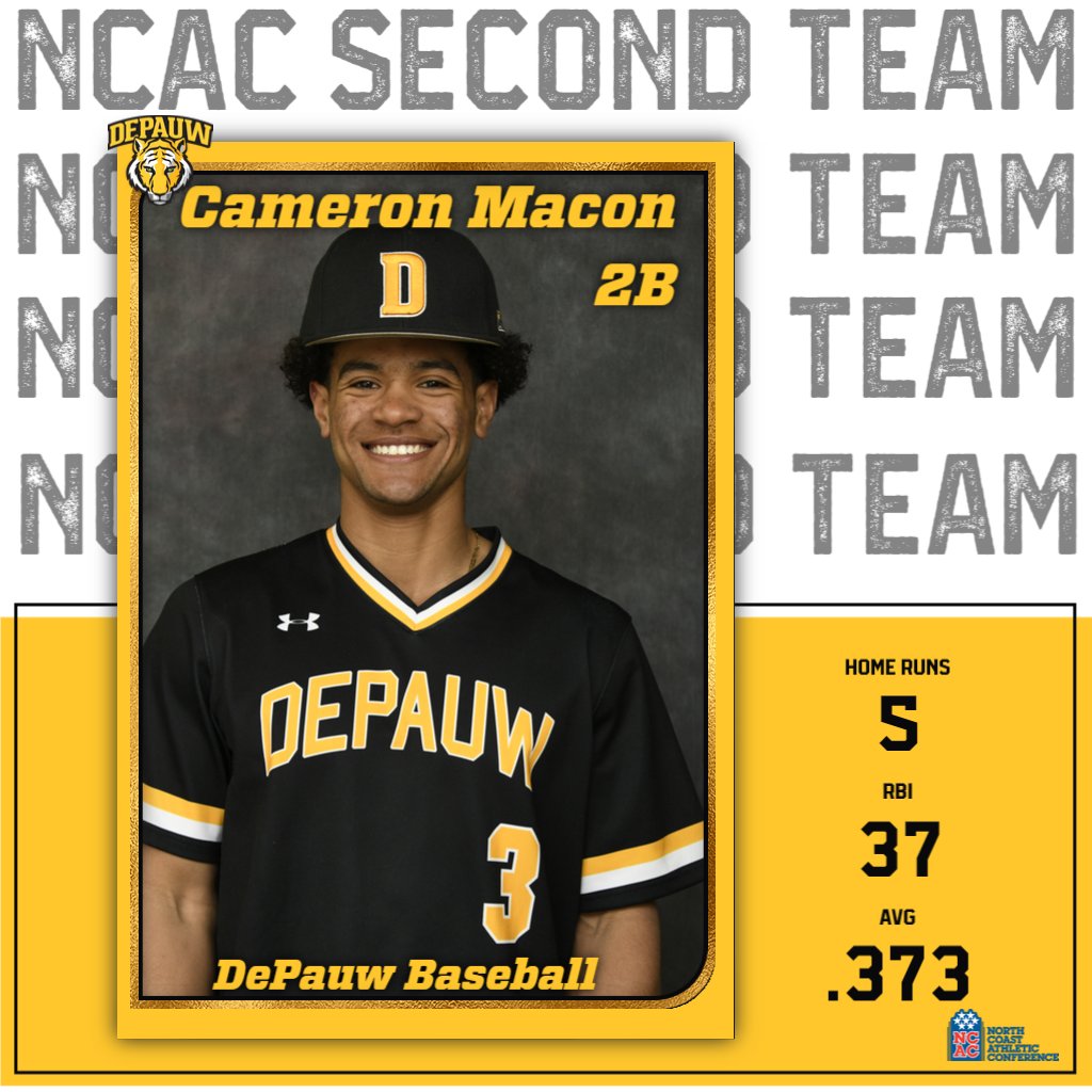 DePauwAthletics's tweet photo. Congratulations to the 7 members of the @DePauwBaseball team for being named All-NCAC selections!  
#TeamDePauw #d3baseball 
🧵1/2 https://t.co/TVD9CbodgO