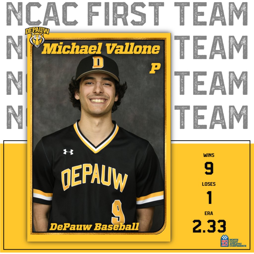 DePauwAthletics's tweet photo. Congratulations to the 7 members of the @DePauwBaseball team for being named All-NCAC selections!  
#TeamDePauw #d3baseball 
🧵1/2 https://t.co/TVD9CbodgO