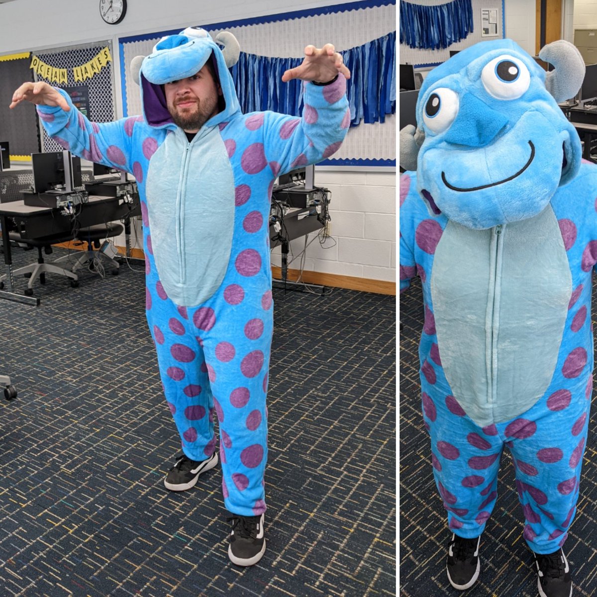 CoachMosleyVA's tweet photo. Disney Day! Kids seemed to laugh more than be scared of me for some reason. The good news is that laughter is 10 times more powerful than screams. #spiritweek #olspirit https://t.co/afOoSCbtOP