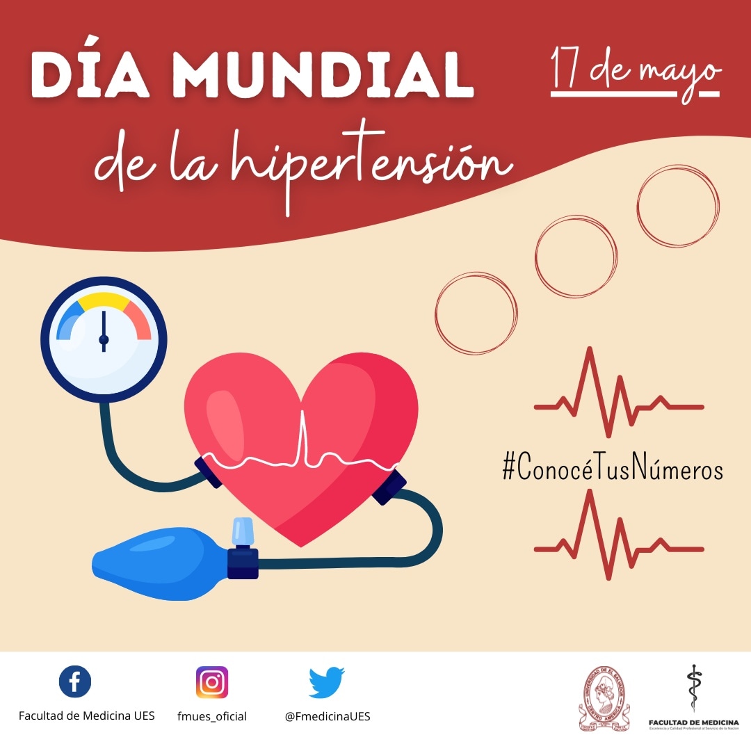 #FacultadDeMedicinaUES
🩺|Hoy se conmemora el día mundial de la Hipertensión con la finalidad de promover la concienciación y los esfuerzos para prevenir, diagnósticar y controlar la Hipertensión Arterial.
📌 📸