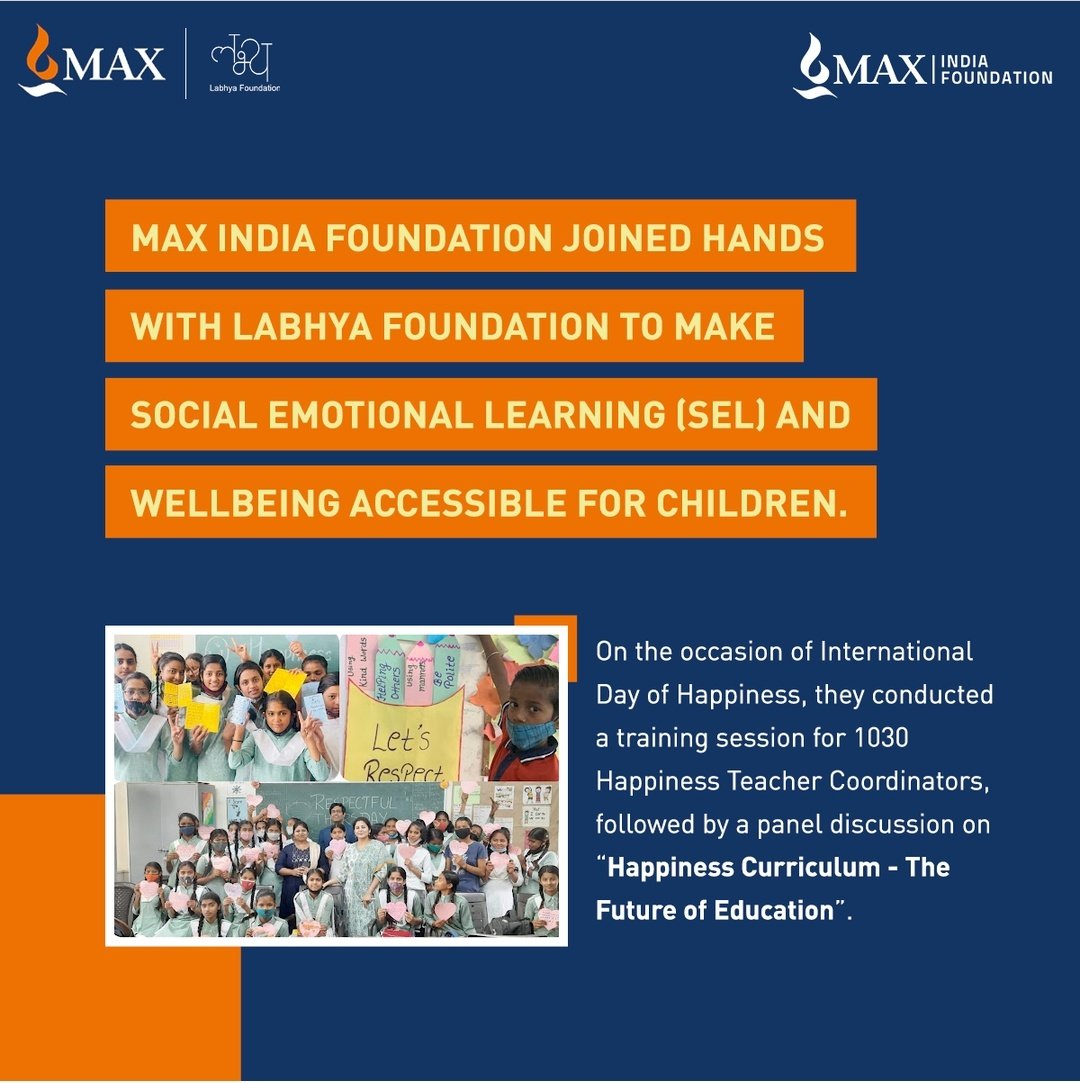 Max India Foundation (@maxindiafndn) on Twitter photo Understanding the importance of social wellbeing, <a href="/maxindiafndn/">Max India Foundation</a> collaborated with Labhya Foundation (@SEL4India) and conducted various sessions with the aim to make Social Emotional Learning (# SEL) accessible to children.
#MaxGroup #MaxLife #SocialEmotionalLearning Understanding the importance of social wellbeing, <a href="/maxindiafndn/">Max India Foundation</a> collaborated with Labhya Foundation (@SEL4India) and conducted various sessions with the aim to make Social Emotional Learning (# SEL) accessible to children.
#MaxGroup #MaxLife #SocialEmotionalLearning