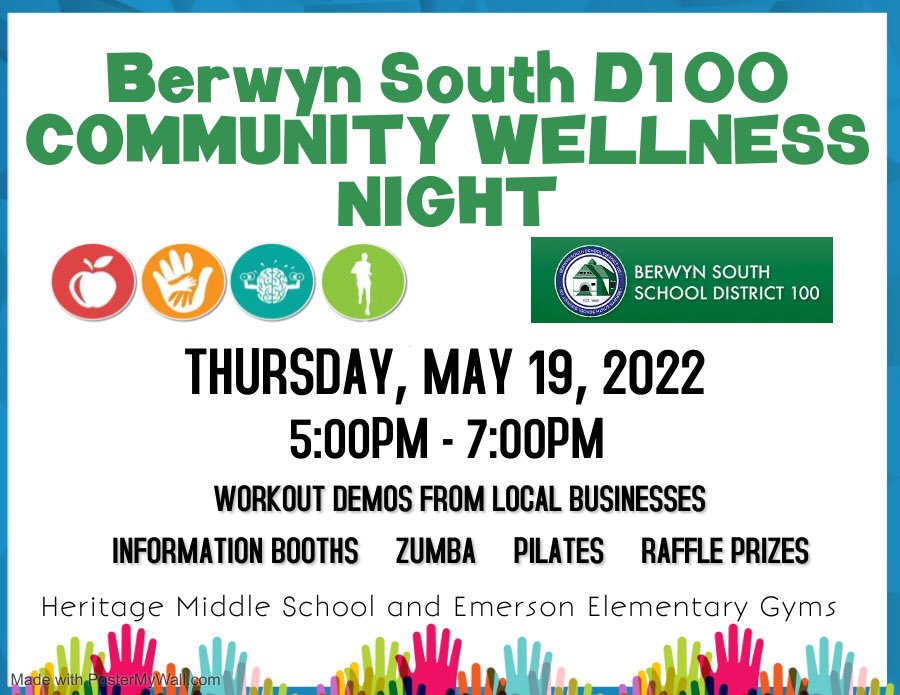 Join us this upcoming Thursday, May 19th to have a night of Community Wellness! There will be a variety of activities. We hope to see many families! 
 
Este jueves 19 de mayo, vamos a tener una noche de bienestar comunitario! Habrá una variedad de actividades, esperamos verlos!