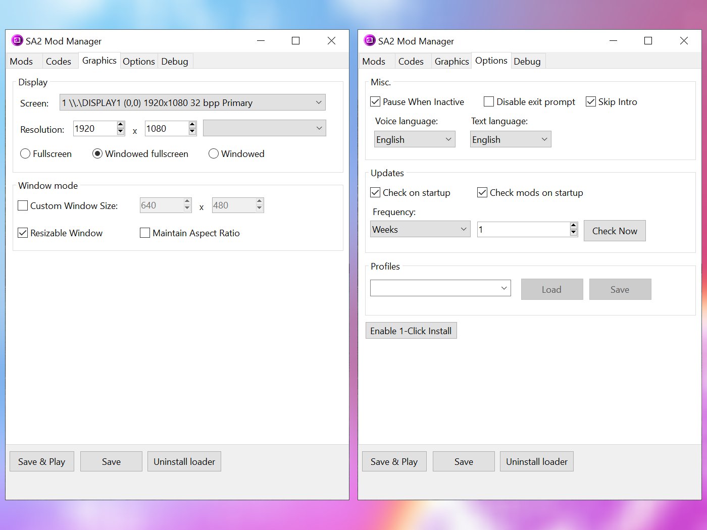 conankell on Twitter: "SA2 Mod Manager &amp; Loader update with improved  window management (proper resizing, alt+enter, border image, windowed  fullscreen...) &amp; proper DPI support for the manager :)  https://t.co/bIRHN1ztYH" / Twitter