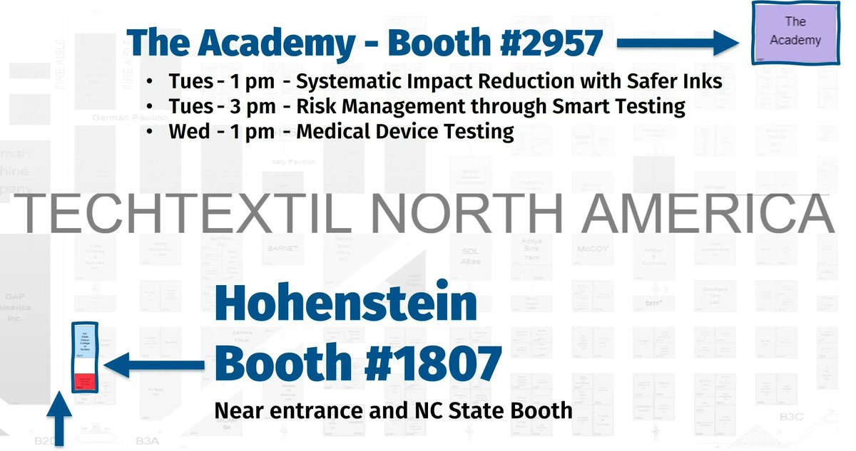caseystrauch's tweet photo. Don't miss: #RiskManagement through #SmartTesting - Today at 3pm - #TTNA22 Academy (show floor 2957) 
@techtextilNA @Hohenstein_1946 @OEKO_TEX_Int  #WeLiveTextiles https://t.co/cM5L9fSQGd