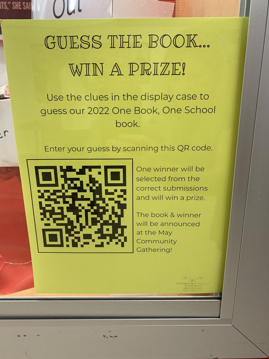 Check out the display case at RMS to guess this summer’s One Book, One School selection! Scan the QR code to submit an answer before the title is revealed this Friday! 📚 #obos2022 <a href="/_htsd/">Haddon Township Schools</a> <a href="/HaddonTwpLMC/">HTHS Library Media Center</a> <a href="/rms_htsd/">@rms_htsd</a>