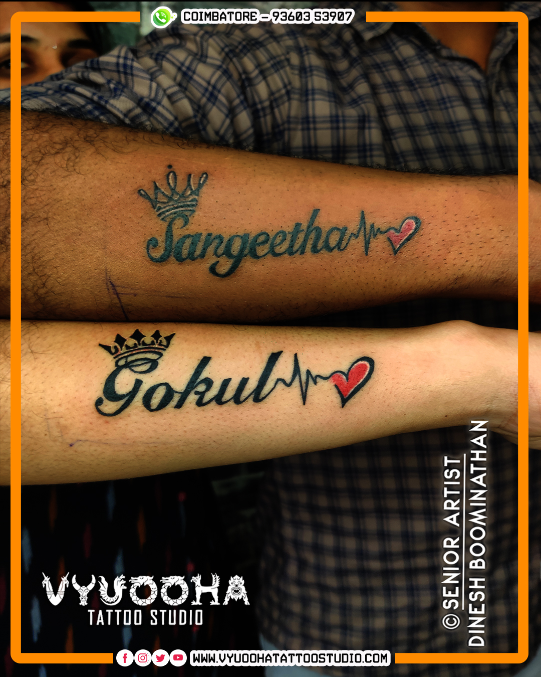 Searching couple tattoo studio in coimbatore  Vyuooha Tattoo Studio in  Coimbatore