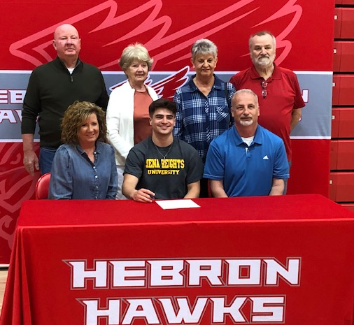 CoachGrennes's tweet photo. Congratulations Reece Marrs!!  He signed his letter of intent to continue his education and basketball career at Siena Heights University in Adrian Michigan. Good luck Reece and congratulations.....your now a Saint! 
GO SAINTS! https://t.co/9aLO9Ctz8q