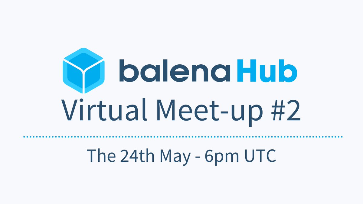 Inviting all community members to our 2nd balenaHub virtual meet-up on 24th May 6PM UTC. 

This time we're going to talk about all things LoRaWAN so you don't wanna miss this one 🚀

Sign up here: eventbrite.com/e/balenahub-me…