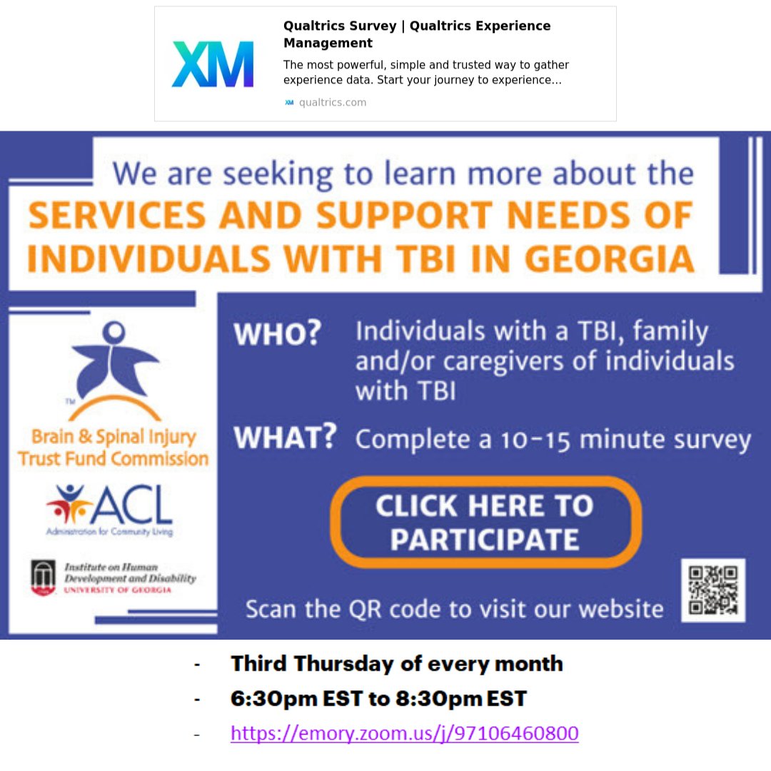 RogerCXO's tweet photo. Welcome to The Young and the Restless of Atlanta – TBI/ABI (STROKE) Support Group

Our special guest this month is Dr. Hamida Jinnah with The Brain and Spinal Cord Injury Trust Fund Commission (BSITFC) 

Thursday, May 19 @ 6:30pm-8:30pm EST
https://t.co/1XsNciWiV7 https://t.co/COKreSHGz1