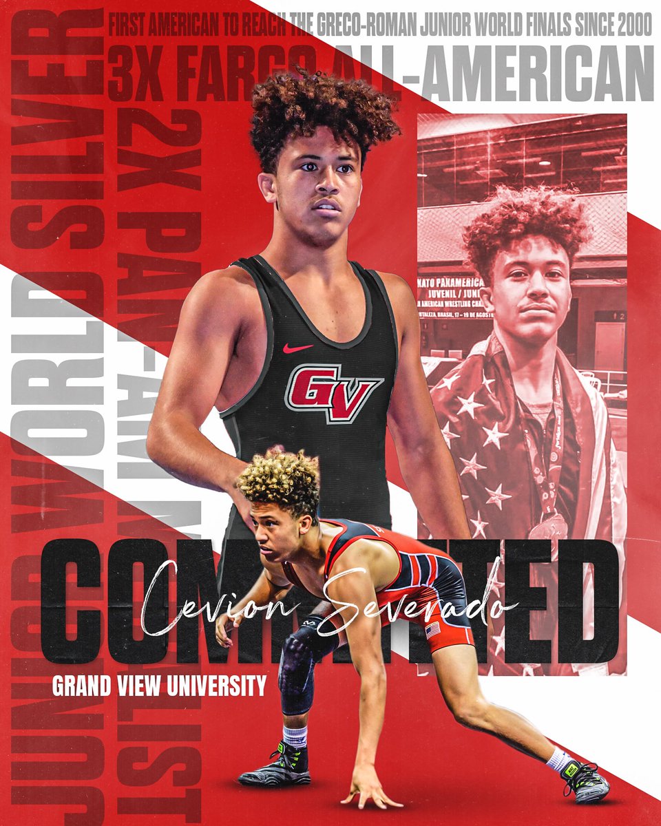GVWrestling's tweet photo. 𝘾𝙚𝙫𝙞𝙤𝙣 𝙎𝙚𝙫𝙚𝙧𝙖𝙙𝙤 ➡️ 𝘿𝙚𝙨 𝙈𝙤𝙞𝙣𝙚𝙨

Junior world medalist 
Pam-Am champion
Fargo All-American
Missouri state champ

#GVwrestling | #ChampionshipLifestyle https://t.co/H6mkNaifyE