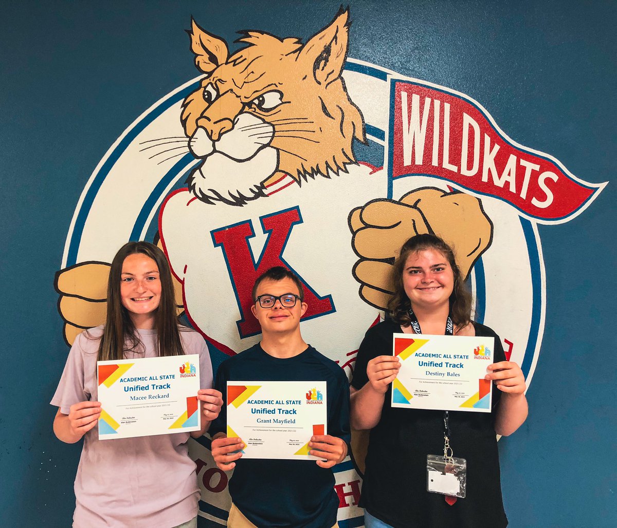 Congratulations to our Seniors Macee Reckard, Grant Mayfield, and Destiny Bales for earning Academic All-State Honor in Unified Track and Field! #legacymatters
 <a href="/ChampsTogether/">Champions Together</a> <a href="/KHS_AD/">Kokomo Athletics</a>