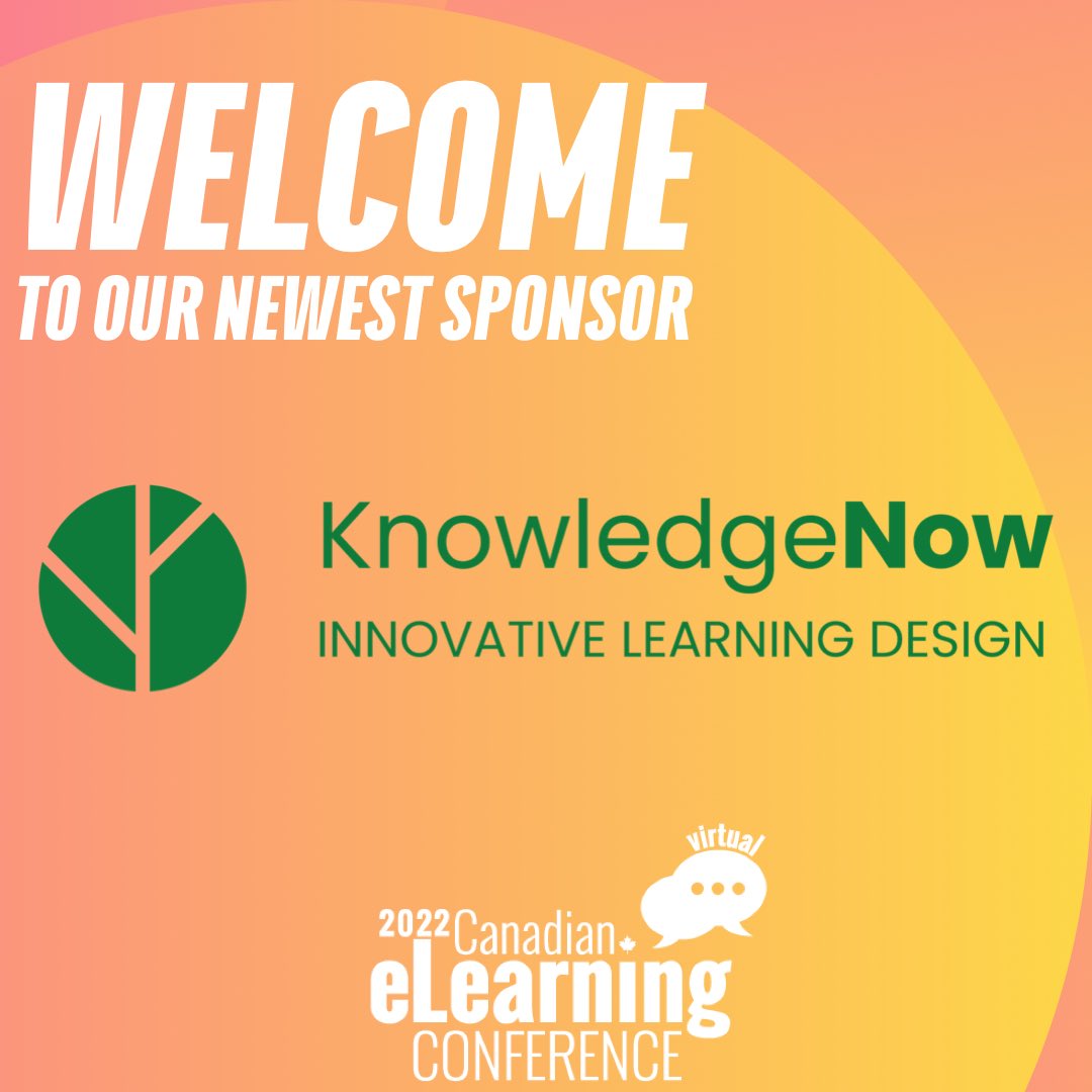 cdnelearning's tweet photo. A sincere welcome to our Platinum Sponsor - KnowledgeNow

https://t.co/b6C4CpfppN

We could not host the Canadian eLearning Conference without the generous support of our sponsors.

#cdnelearning #knowledgenow #elearning #instructionaldesign #edtech #learninganddevelopment https://t.co/x33DK9xAdh