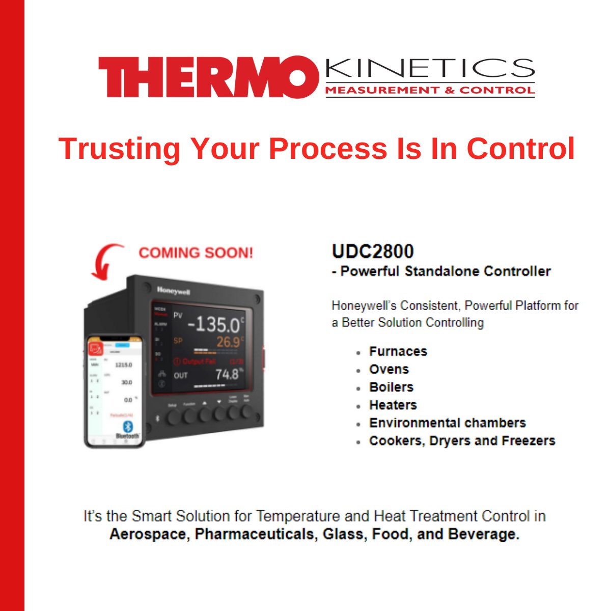 Thermo_Kinetics's tweet image. Bringing easy-to-use, accurate, precise tuning, and Bluetooth configuration, UDC2800 will give you enhanced control of both your process and costs.

Our Temperature and Process Controllers: lnkd.in/gGCN5DD

#temperaturecontrol #measurementandcontrol #thermokinetics