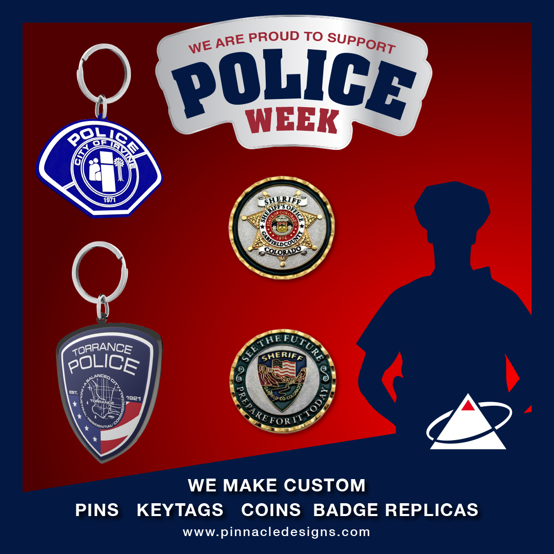 Pinnacle_talk's tweet image. This week is dedicated to the officers who risk their lives every day for our protection! Pinnacle is here to meet your needs for custom lapel pins, key tags, challenge coins, and badge replicas! pinnacledesigns.com
#policeweek #lapelpins #keytags #coins #challengecoins