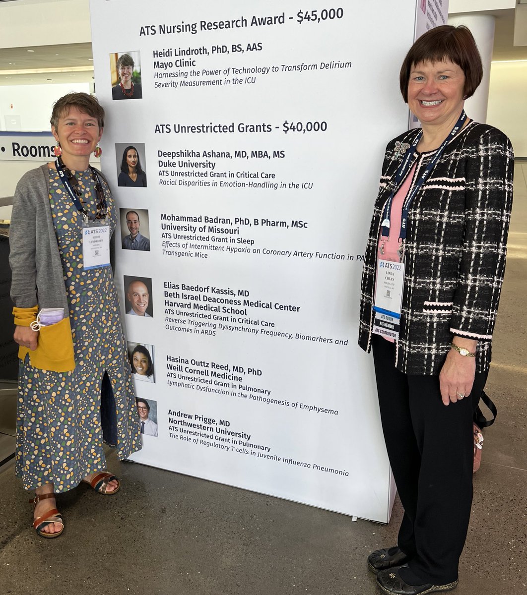 Thank you @ATSNursing @atscommunity for the #ATSNurse Research Award!!! I am so excited to start this #delirium work!  #ATS2022 

Thank you for support & mentorship @Dr_Linda_Chlan @VHerasevich @JimRudolphMD @mboustan @DeliriumKhan @TheCHIIS @jessica_ask_rn @FriesenHannah1