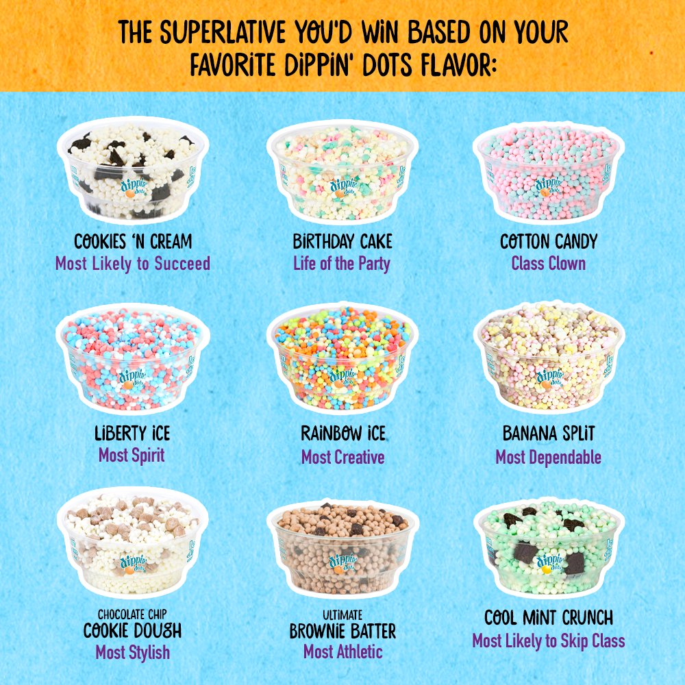 Dippin' Dots on Twitter "Tag your friends, it's superlative szn! 🎓 
