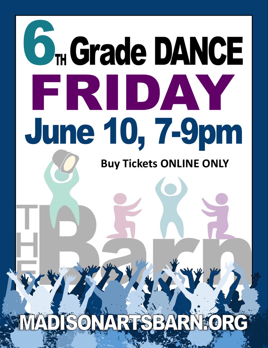 TheBarn8's tweet photo. 6th grade dances are BAAAAACK!!
Come on down to The Barn for the return of the 6th grade dance on Friday, June 10th, 7-9pm. 
TICKETS SOLD ONLY ONLINE AT https://t.co/PsvH4ABmH4
Financial Assistance Available. https://t.co/H2zbaqH1Bg