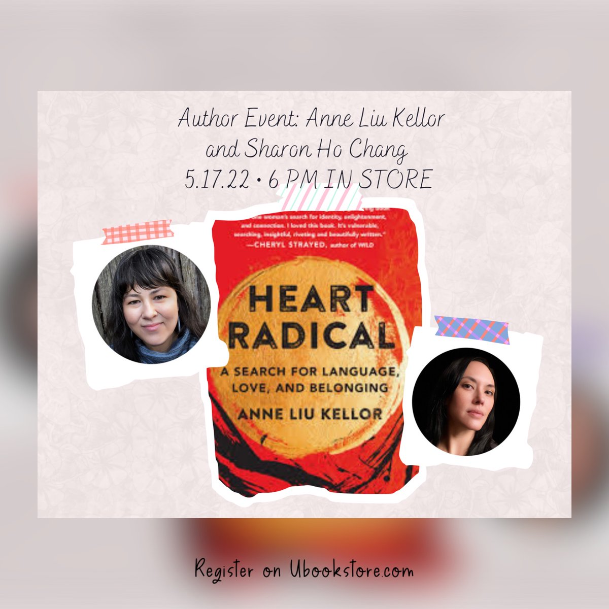 Tonight!! 💫 Join us for a powerful reading and discussion with @anneliukellor and <a href="/sharonhchang/">Sharon Ho Chang 張曉倫</a>  celebrating Anne’s book, HEART RADICAL. In person - register for free at ubookstore.com . <a href="/ubookstoresea/">University Book Store</a> <a href="/shewritespress/">shewritespress</a> #AAPIHeritageMonth