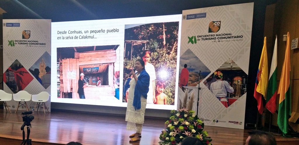 RGalindoBueno's tweet photo. En el #EncuentroTurismoComunitario escuchamos las intervenciones de doña Lety, quien nos cuenta su experiencia de turismo en la Península de Yucatán. Construimos de manera colectiva un turismo lleno de historias maravillosas. @MincomercioCo @fonturcol https://t.co/o73e5qEYmz