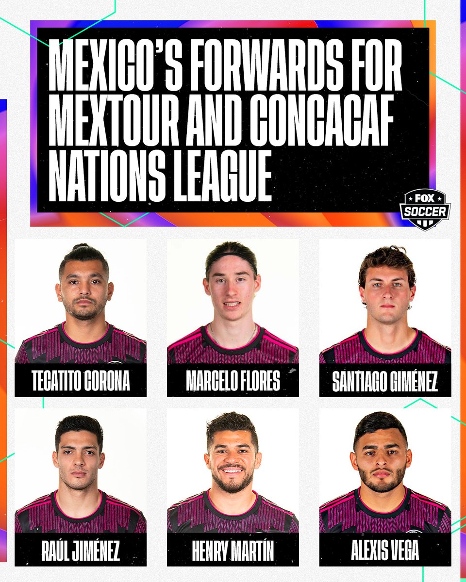 FOXSoccer's tweet photo. Mexico released its roster for #MEXTOUR and Concacaf Nations League 🇲🇽

How do you rank the six forwards on the squad? 🤔 https://t.co/7eeeOwuXQF