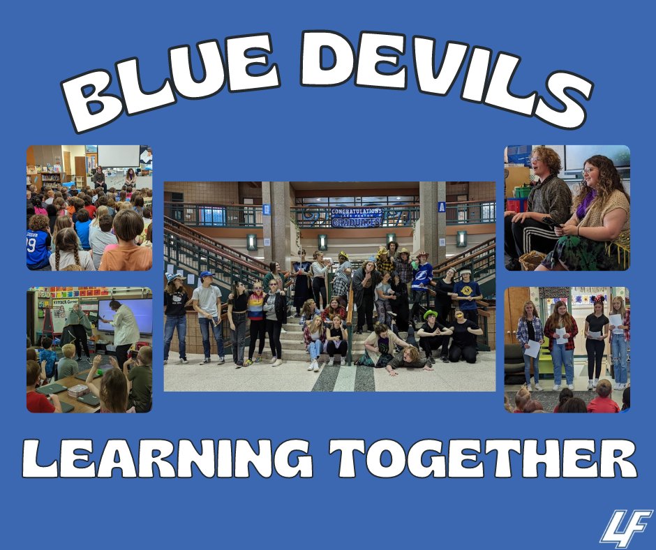 LakeFentonWSES's tweet photo. The LFHS Theatre class performed  for our Blue Devils at West Shore and Torrey Hill last week. We love when our students share their love of learning and make memories together. 
#LFLeads https://t.co/yRpskKsBlr
