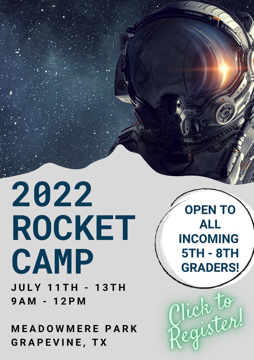 ROCKET CAMP!! Use this link to register! forms.gle/hMryTtBgagBeu7…