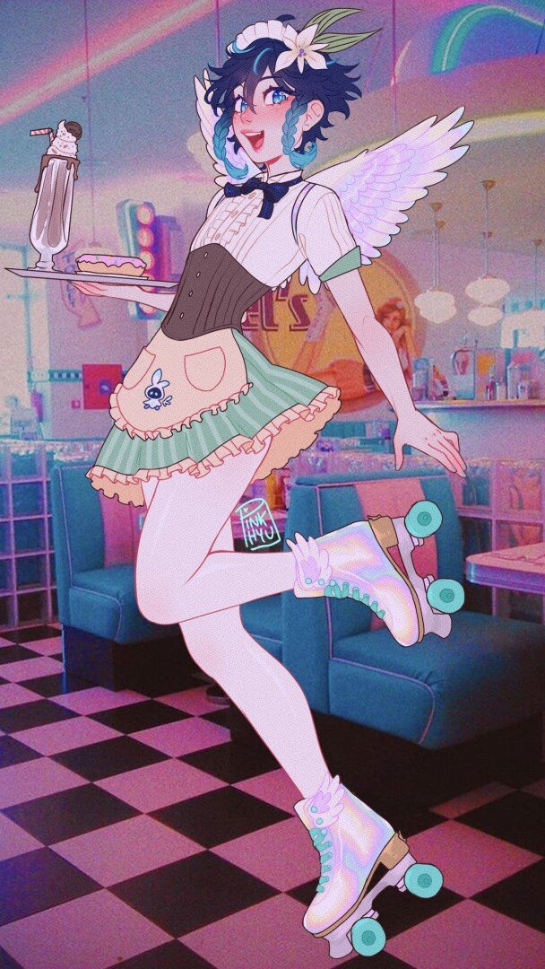 HappymodIo's tweet photo. Can it count as part of the maid's day?
#genshinimpact #fanart #venti #mondstadt #recreation #fourwinds #ehe #maid #Happymod #Happymodio https://t.co/dk8L3qvXNL