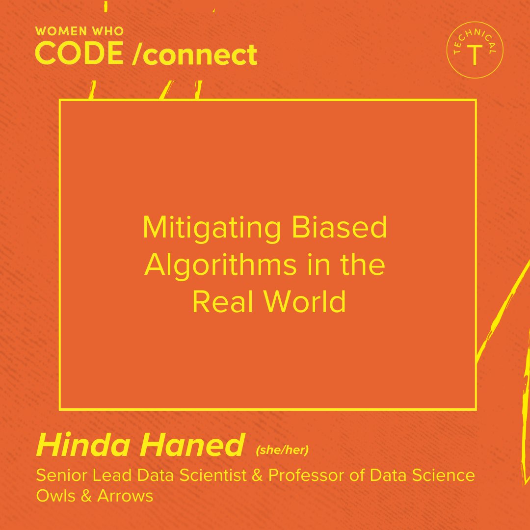 Join #womenintech from around the world for ‘Mitigating Biased Algorithms in the Real World’ with Hinda Haned. 

Apply for a scholarship or get your ticket to attend #CONNECTRecharge 5/26.

connectrecharge.womenwhocode.dev

#wwcode
#womenwhocode